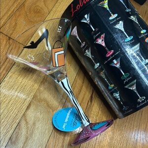 Lolita Shopaholic Too Drinkware Martini Glass Hand Painted